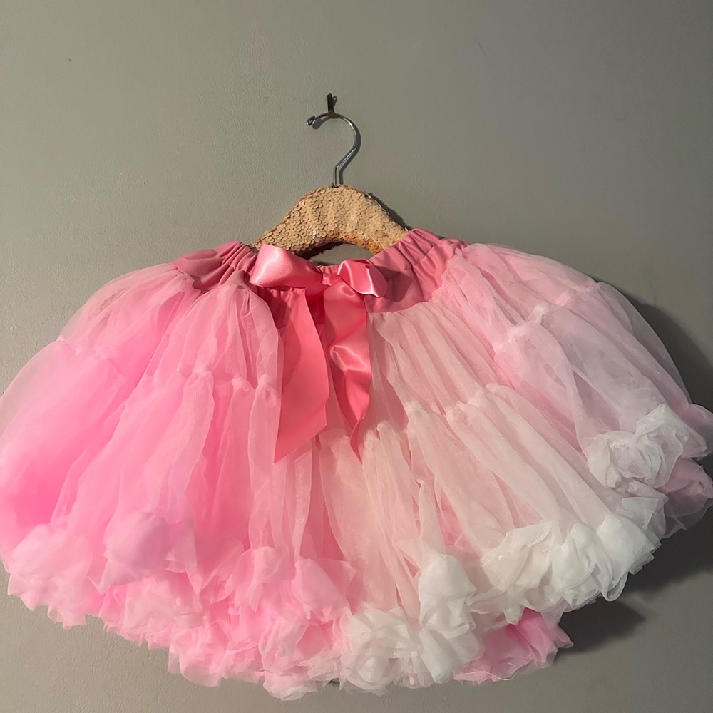 Pink and White Ruffled Tutu Skirt - Picture 2 of 7